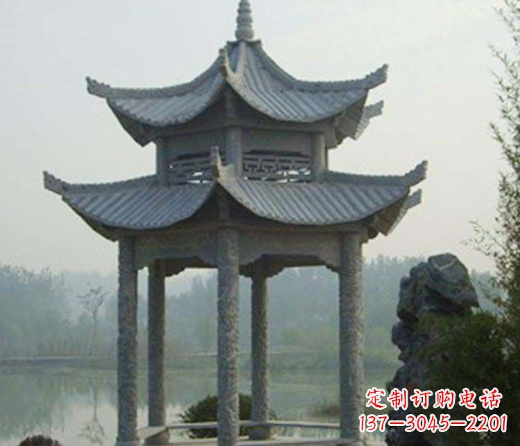 成都双层仿古凉亭石雕_2