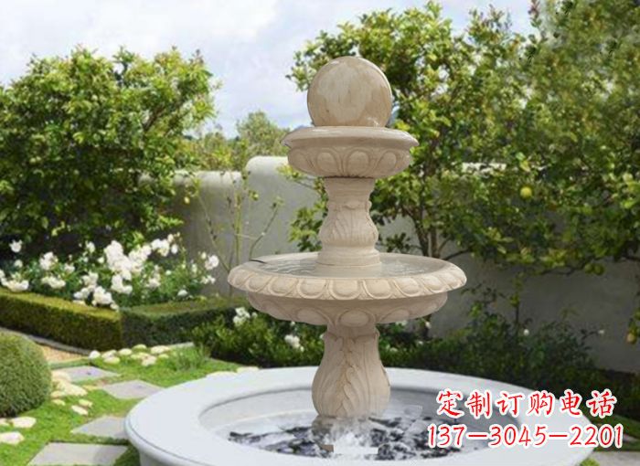 成都双层风水球喷泉别墅石雕