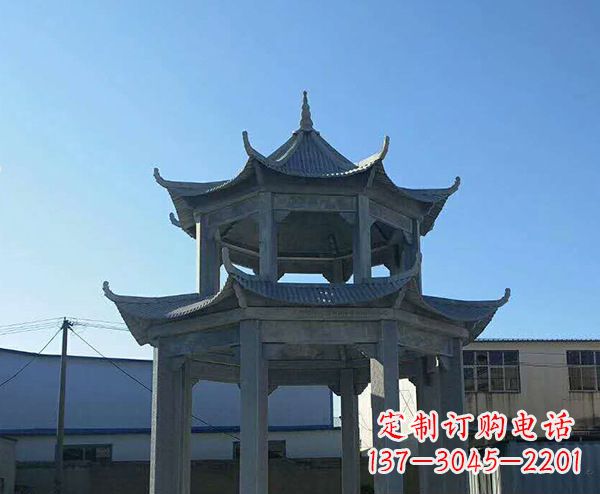 成都双层仿古石凉亭石雕_1