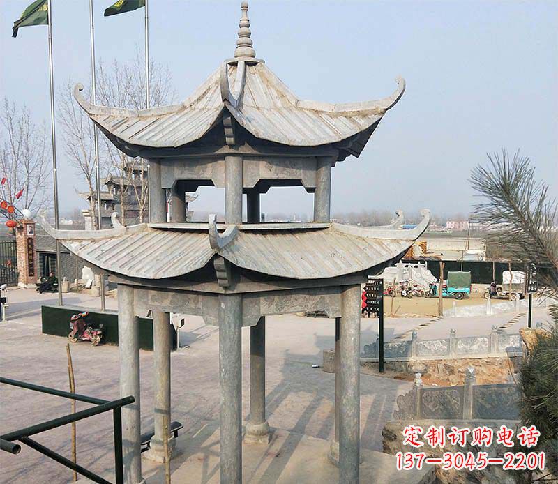 成都双层户外凉亭石雕