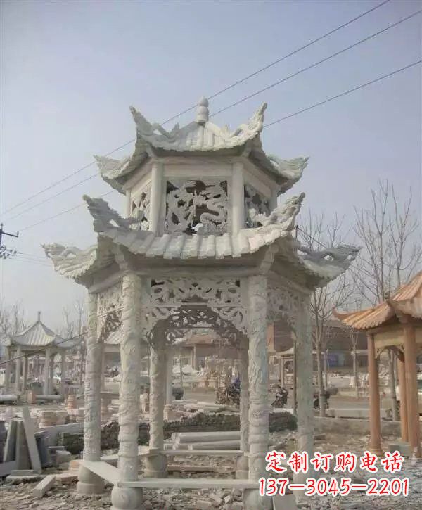 成都双层凉亭石雕