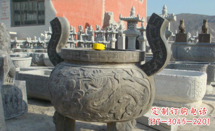 成都双龙戏珠浮雕香炉铜雕