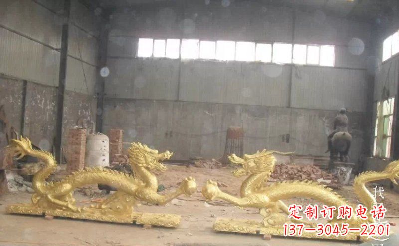 成都双龙戏珠广场铜雕 (2)