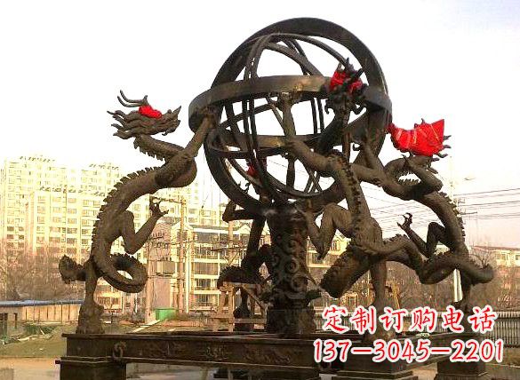 成都四龙戏珠城市景观铜雕