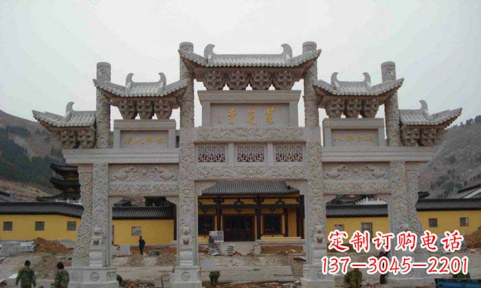 成都寺庙景观三门五楼石牌坊