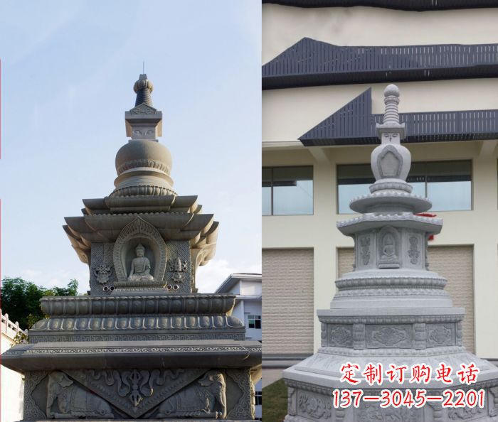 成都寺庙景观舍利塔石雕 (3)