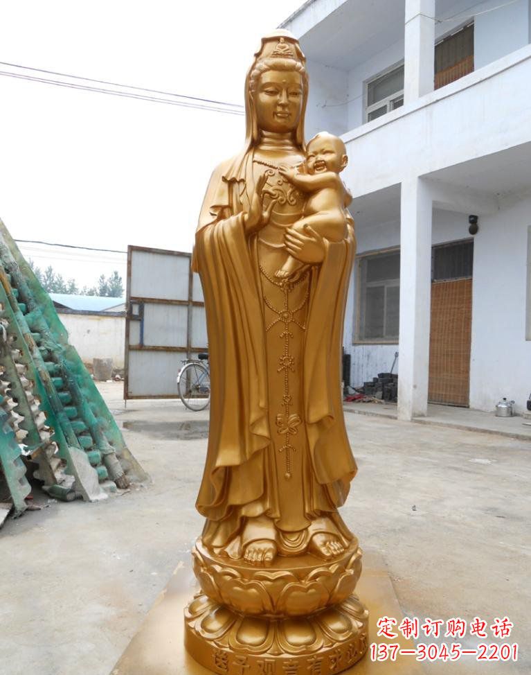 成都寺庙立式送子观音铜雕