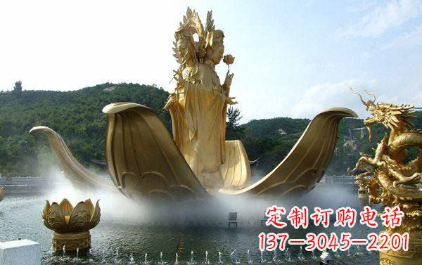 成都寺庙三面观音雕像