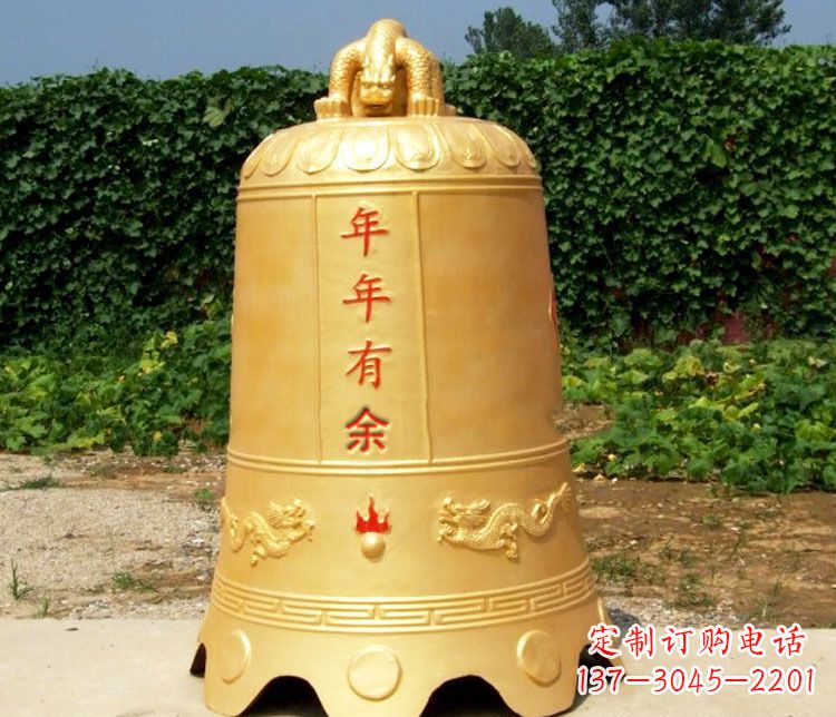 成都寺庙铜钟雕塑 (2)