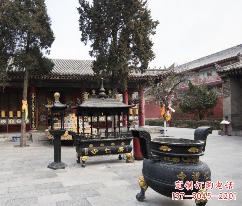 成都寺庙铜香炉铜雕