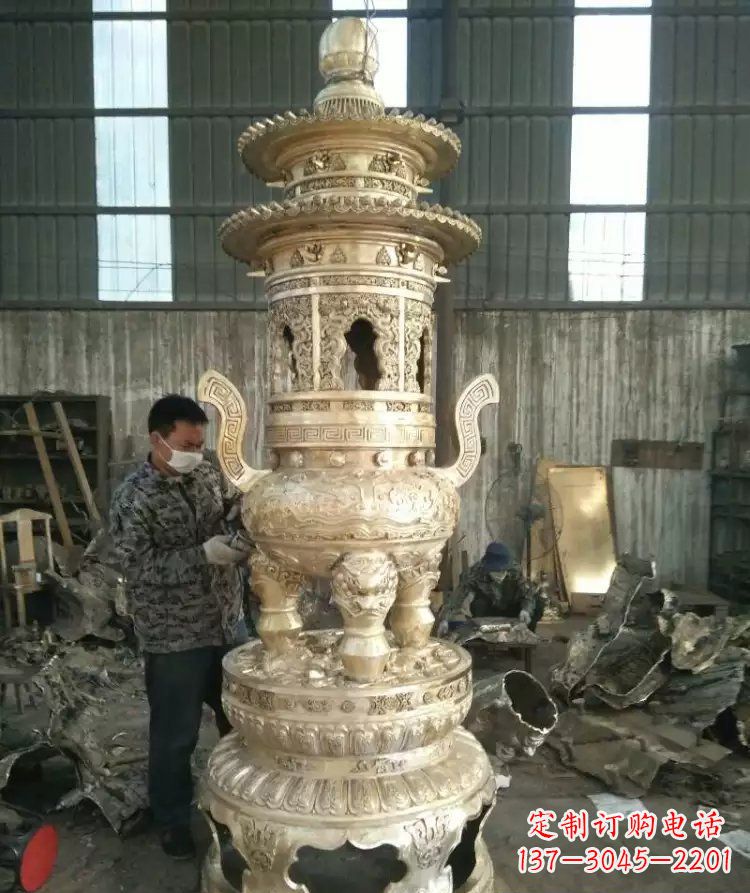 成都寺庙香炉铜雕 (5)