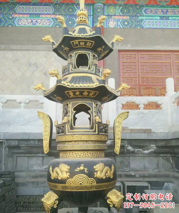 成都寺庙香炉铜雕_1