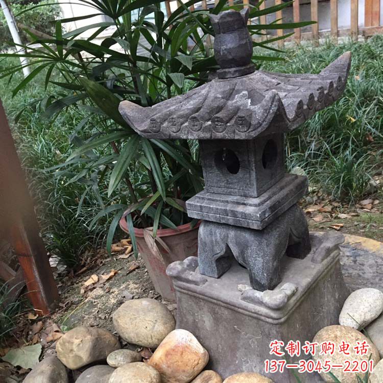 成都寺庙园林青石做旧仿古石灯