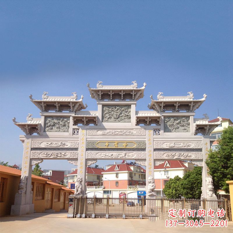 成都寺院大门石雕牌楼