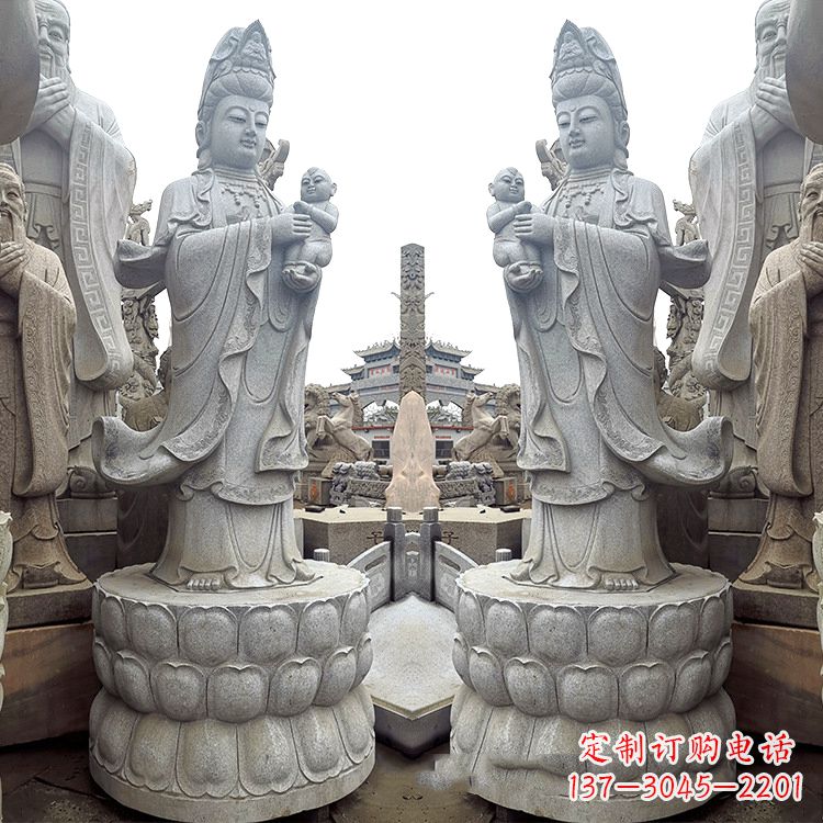 成都送子观音青石雕塑
