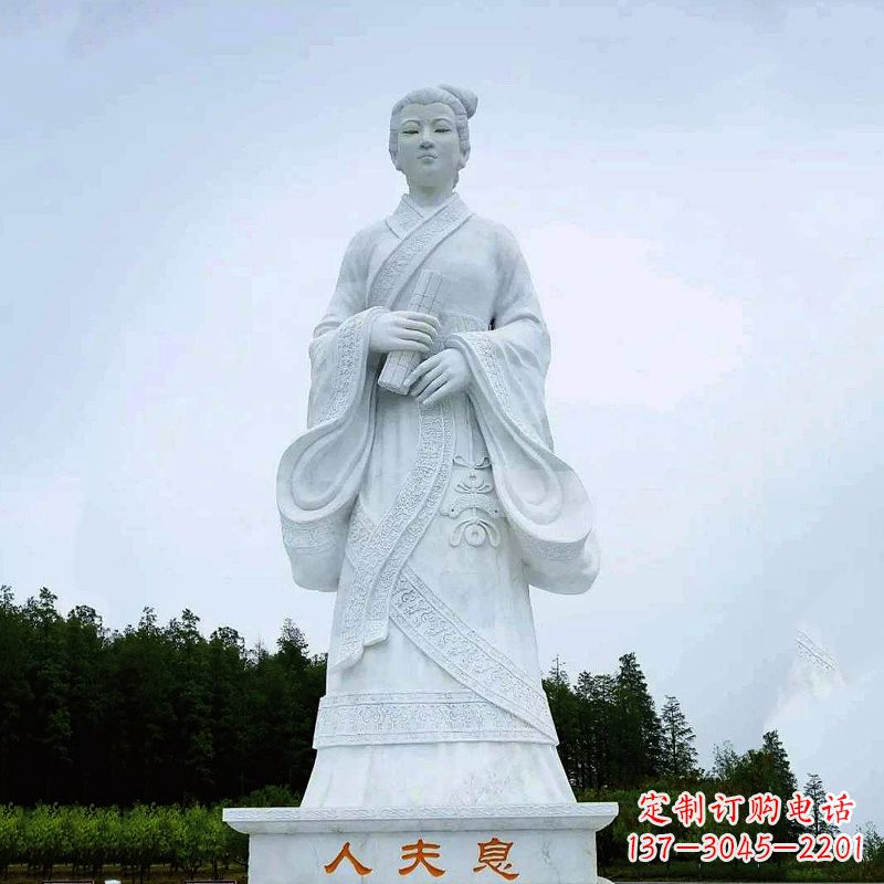 成都桃花夫人息妫汉白玉雕塑-景区园林历史名人古代著名美女雕像