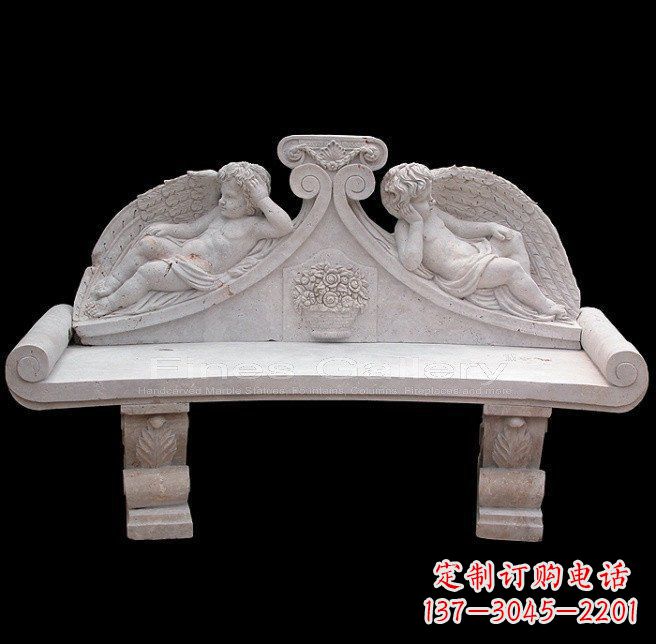 成都天使石雕座椅公园景观雕塑