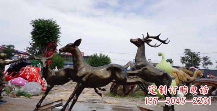成都跳跃的小鹿铜雕