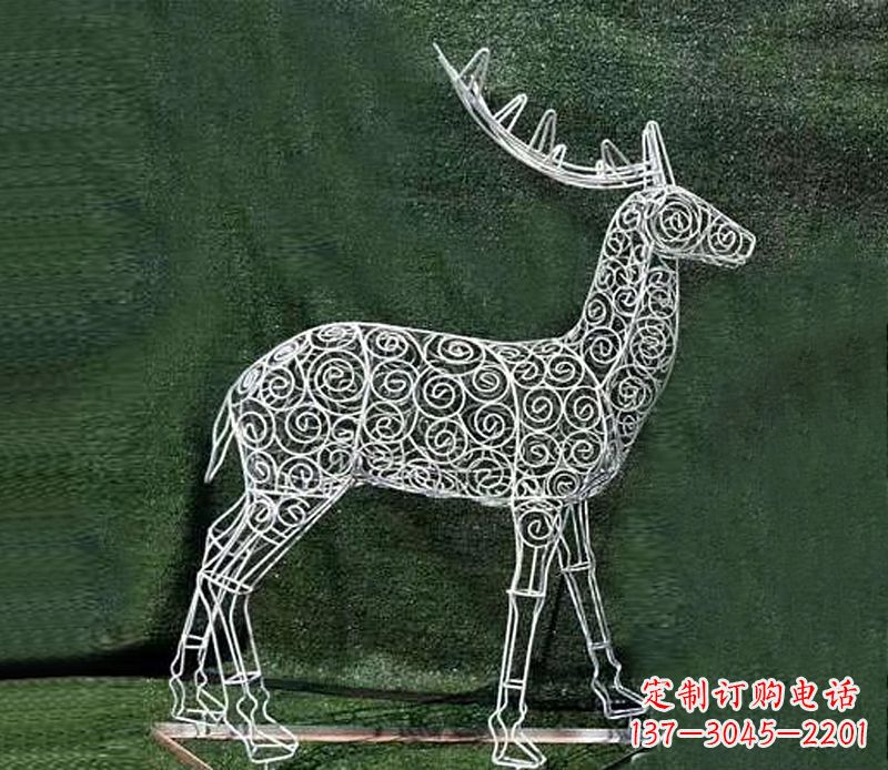 成都铁艺不锈钢镂空梅花鹿雕塑