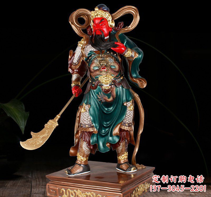 成都铜雕彩绘关公