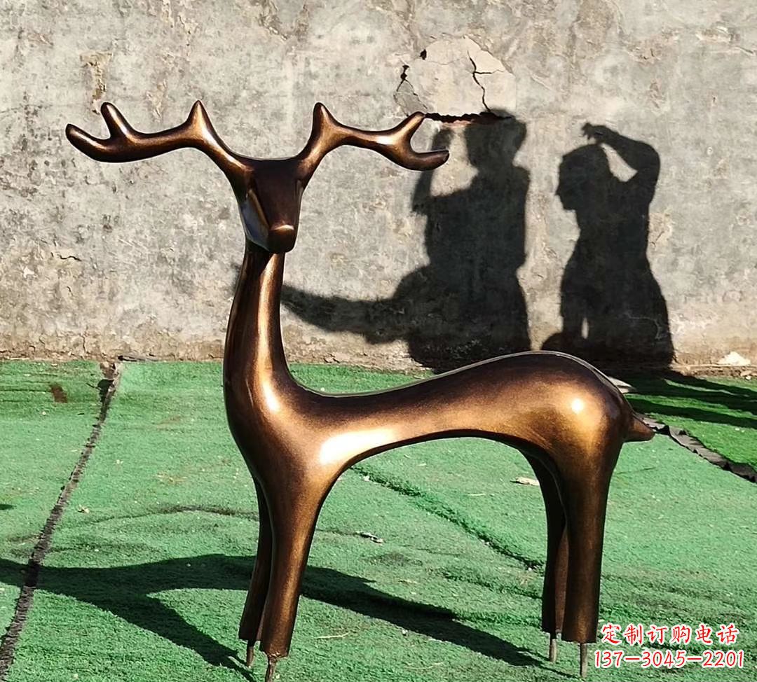 成都铜雕抽象小鹿雕塑