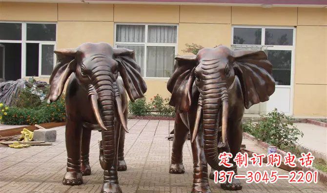 成都铜雕大象公司门口动物雕塑