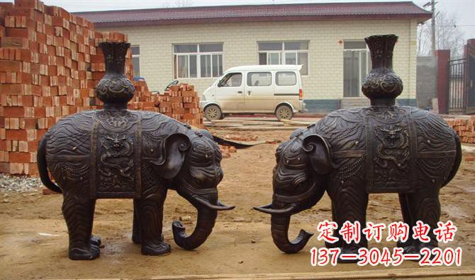 成都铜雕大象公园动物雕塑