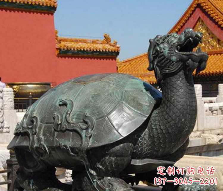成都铜雕广场龙龟动物雕塑