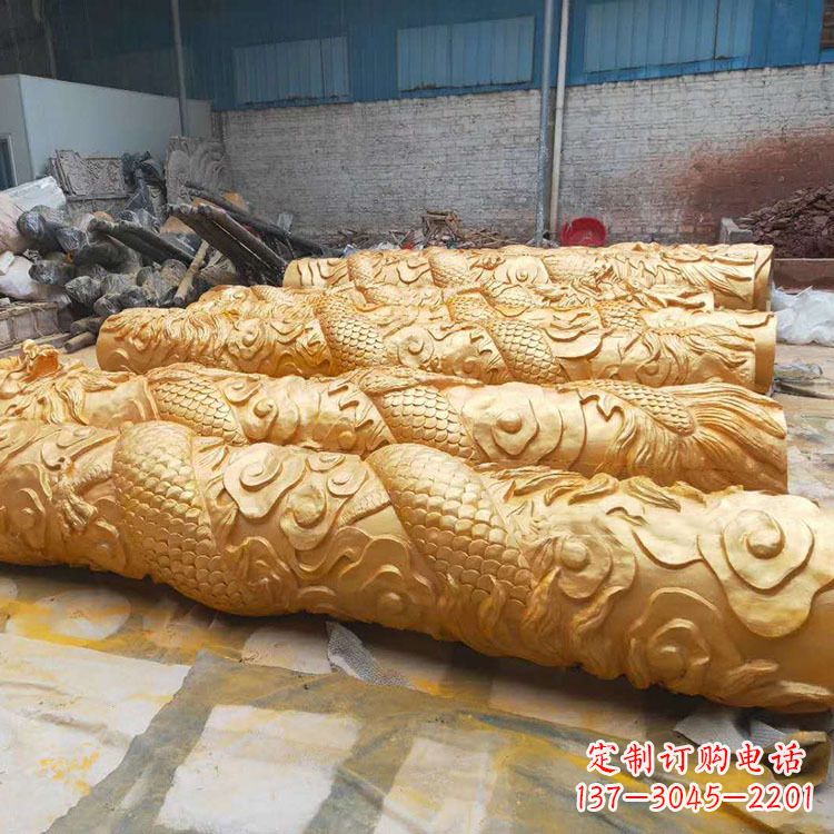 成都铜雕广场龙柱