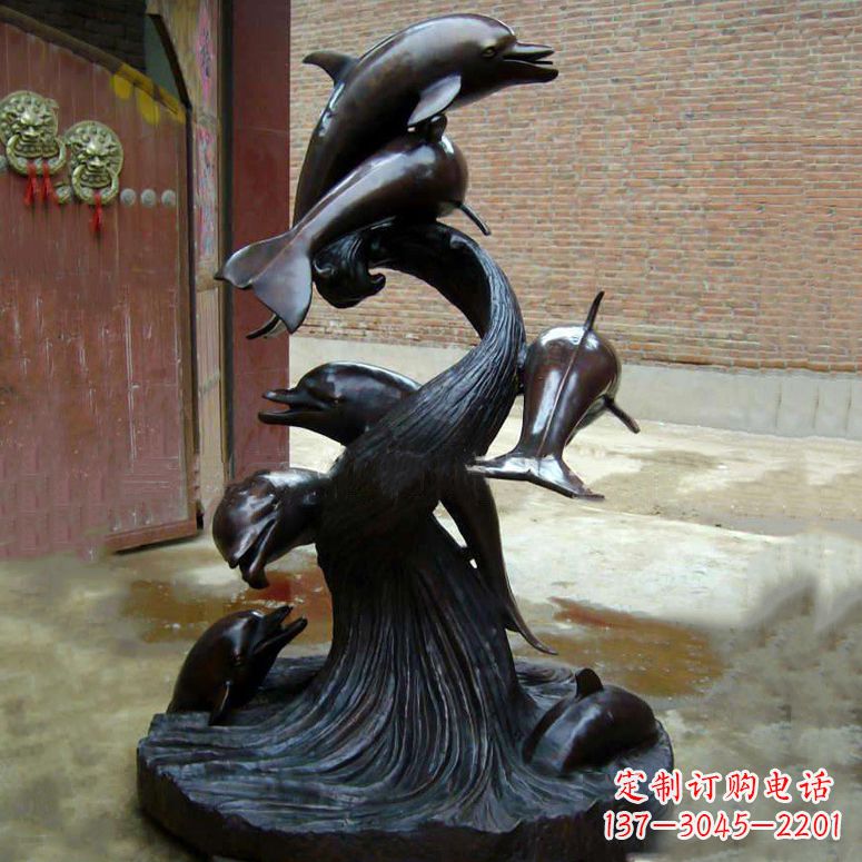 成都铜雕海豚景观雕塑