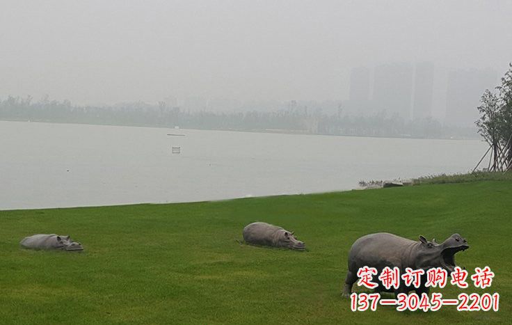 成都铜雕河马公园动物雕塑