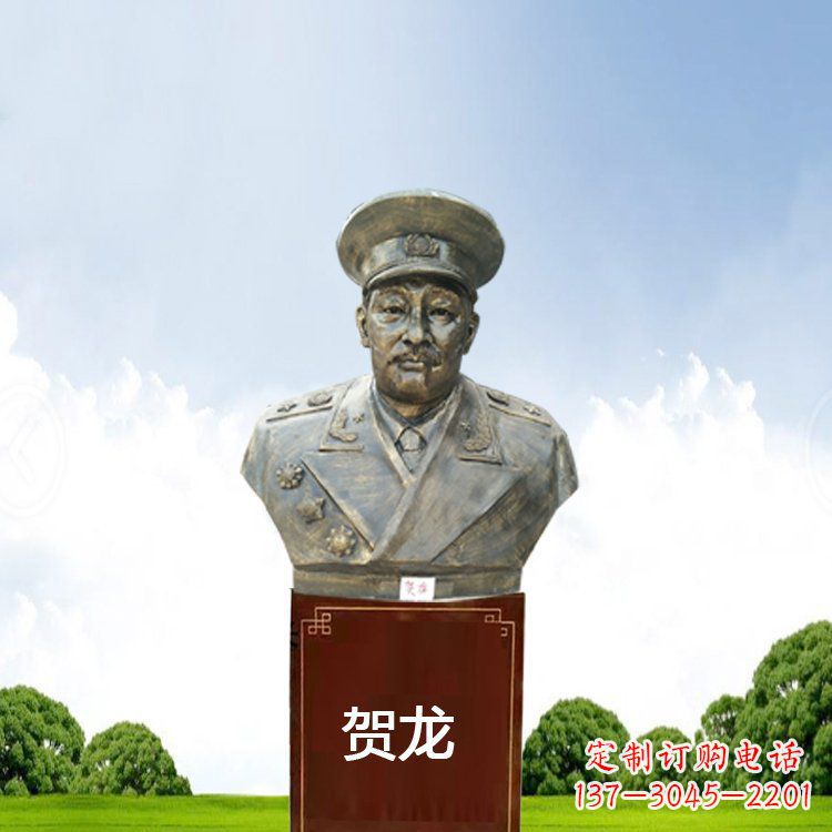 成都铜雕贺龙头像