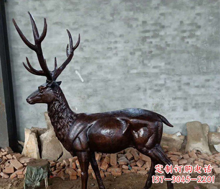 成都铜雕户外公园动物雕塑鹿摆件