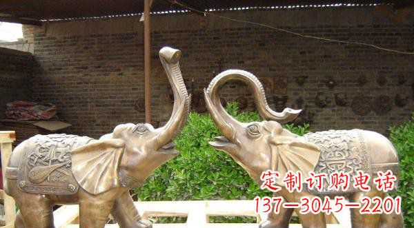 成都铜雕吉祥小象公园动物雕塑