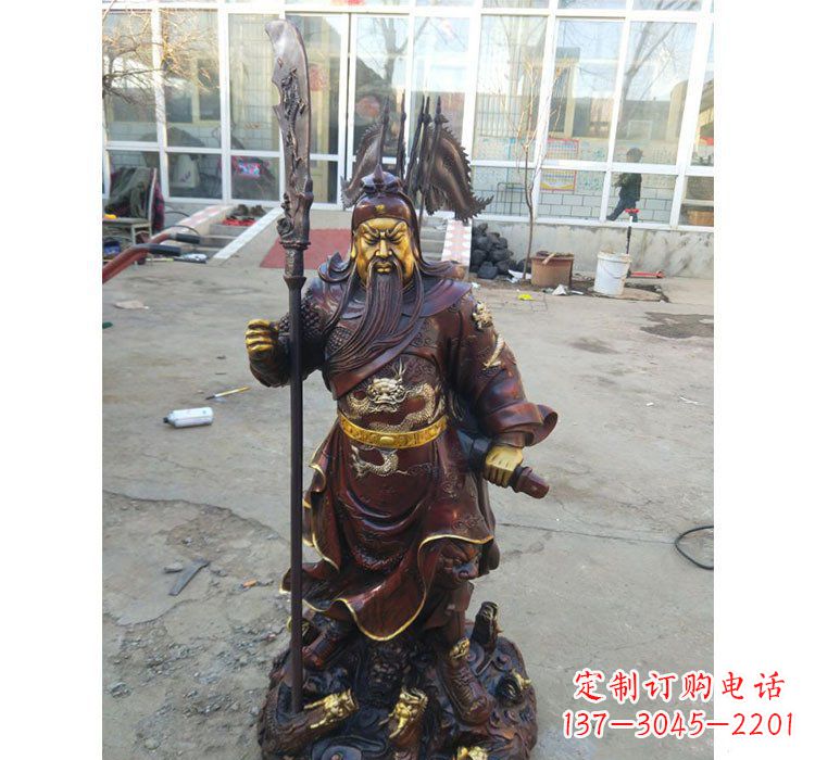 成都铜雕九龙关公