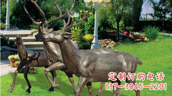 成都铜雕鹿公园动物雕塑