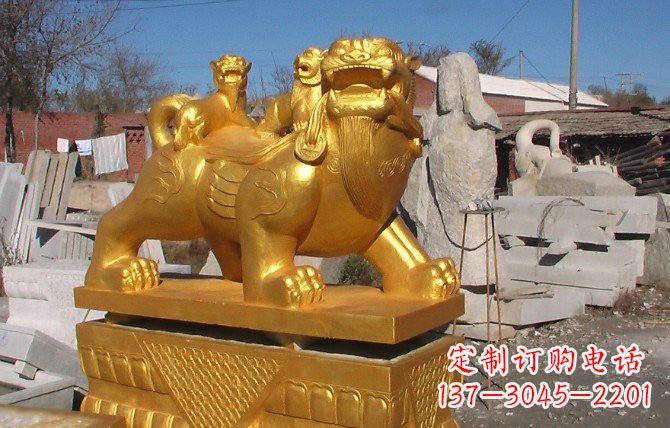 成都铜雕母子貔貅