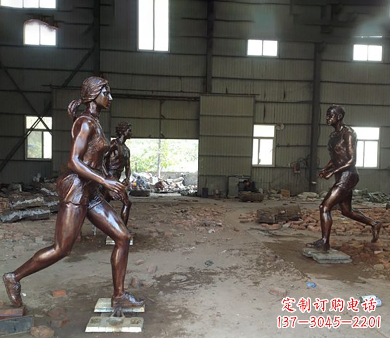 成都铜雕跑步女生