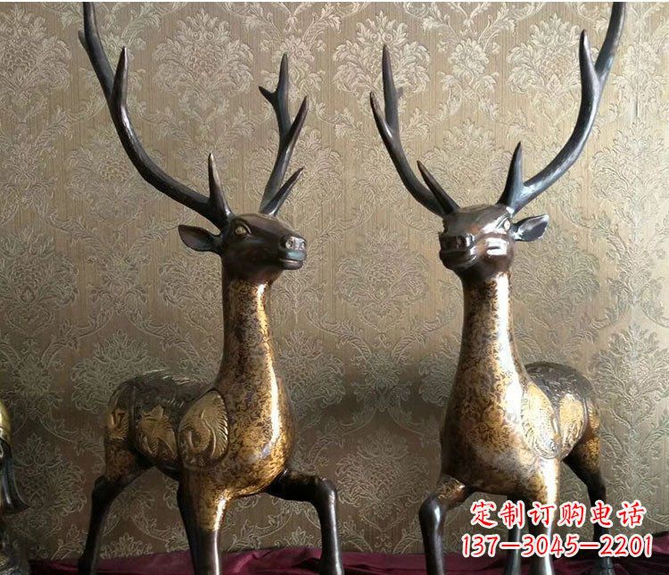 成都铜雕室内装饰动物鹿雕塑