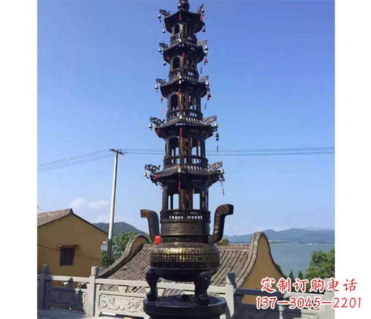 成都铜雕寺庙大型多层香炉