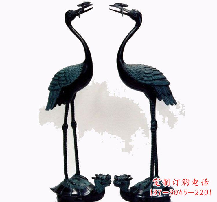 成都铜雕仙鹤和龙龟