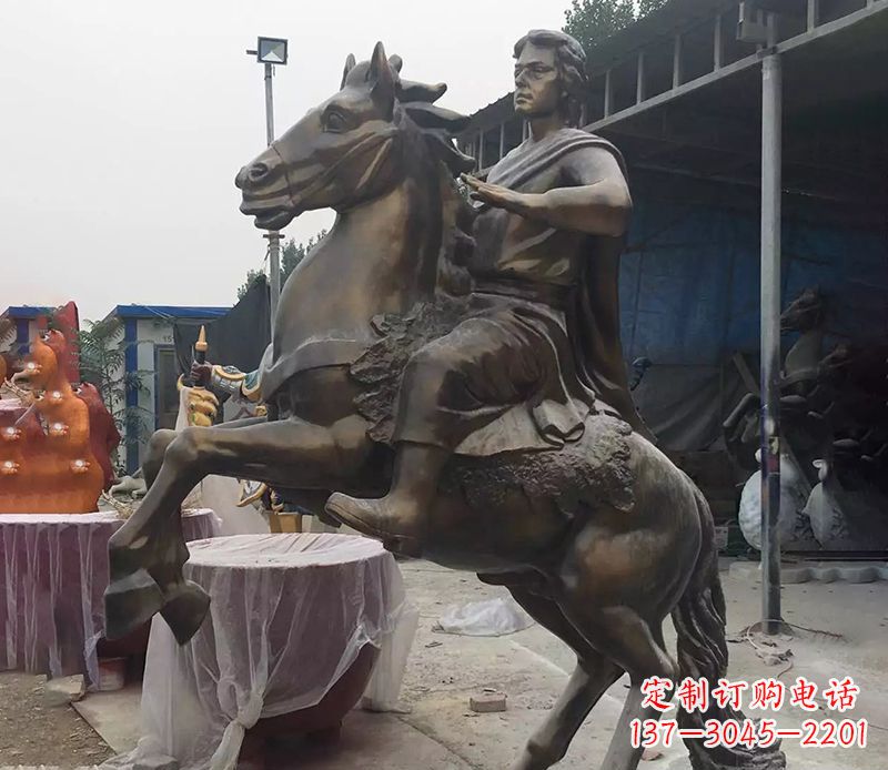 成都铜雕现代骑马人物公园景观
