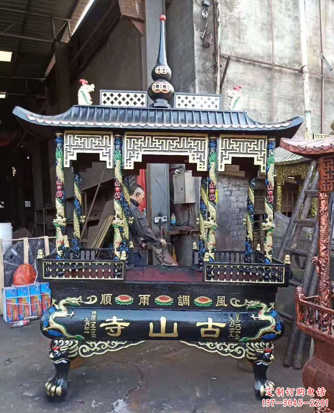 成都铜雕香炉寺庙景观雕塑