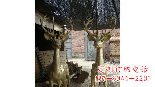 成都铜雕小鹿公园动物雕塑 (2)