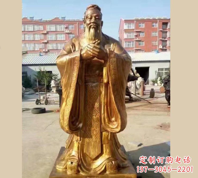 成都铜雕校园孔子