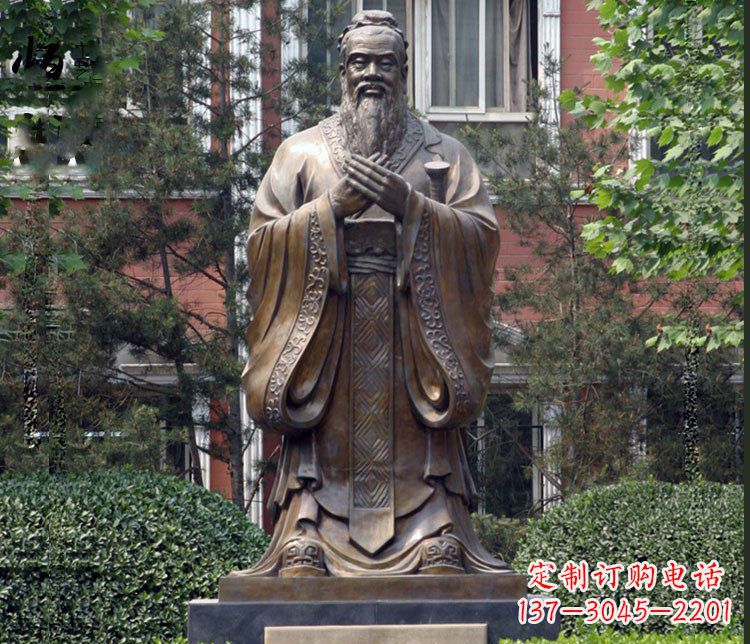 成都铜雕学校孔子圣人雕塑摆件 (2)
