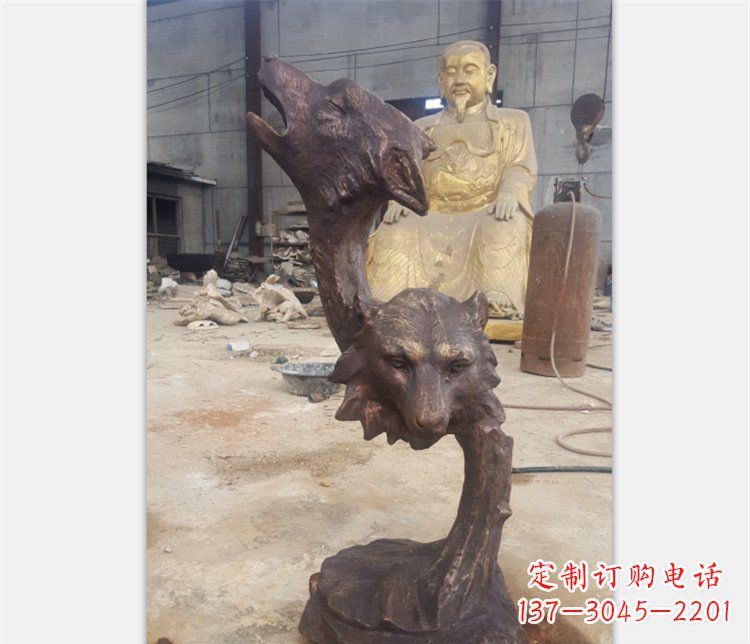 成都铜雕园林金钱豹动物雕塑