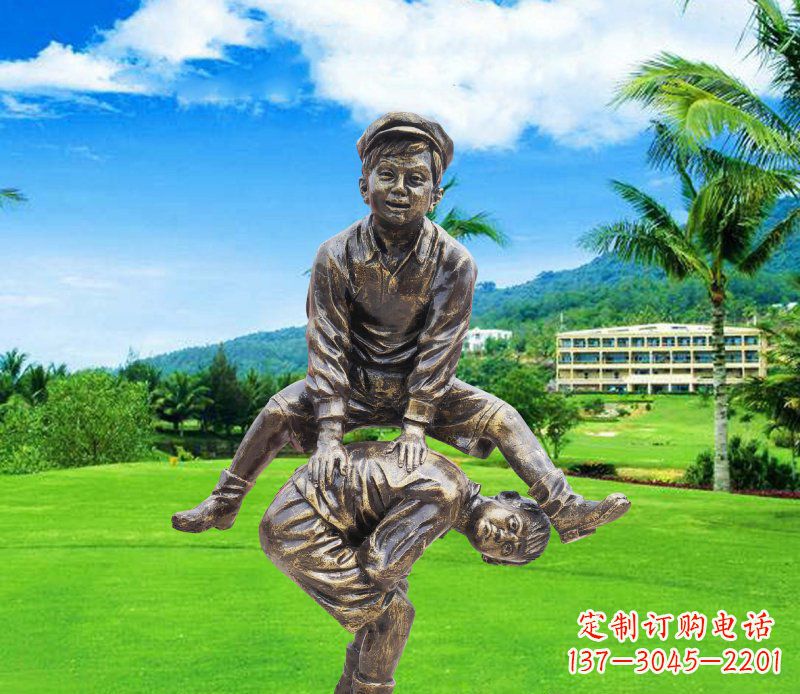 成都铜雕园林玩游戏儿童雕塑