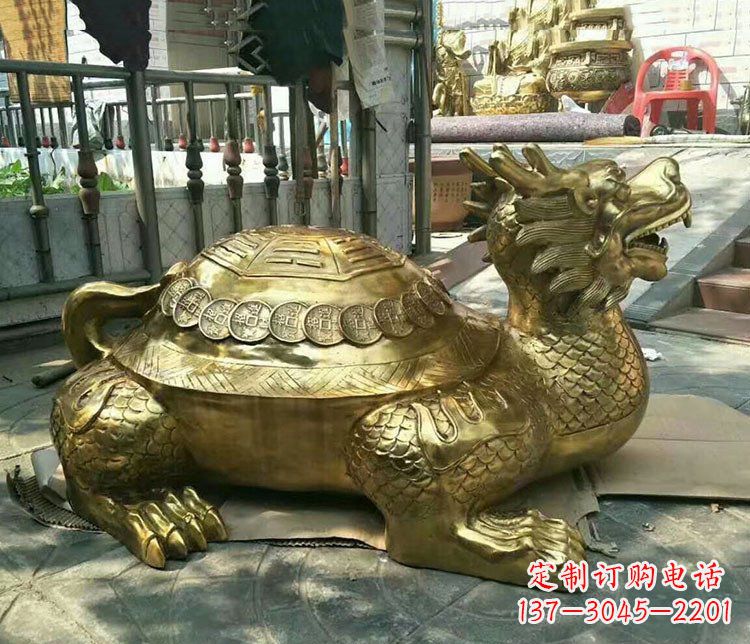 成都铜雕镇宅神兽龙龟雕塑