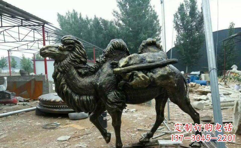 成都驮着东西的骆驼铜雕